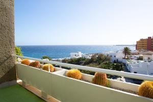 a balcony with a view of the ocean at Sea View apartment 2B in Poris de Abona