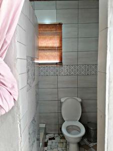 a bathroom with a toilet in a room at Valleycenter guesthouse in Johannesburg