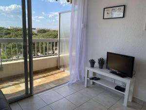 Balkón alebo terasa v ubytovaní T1 avec balcon, clim, wifi, animaux OK à Balaruc-les-Bains - FR-1-553-199