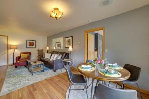 a living room with a table and chairs at Mountain-View Apt - 6 Mi to Ouray Hot Springs! in Ridgway