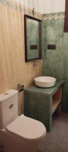 a bathroom with a toilet and a sink and a mirror at San-Khara in Ahangama +16 photos