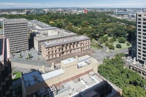 an aerial view of a building in a city at City Bloom - A Cosy Haven in Melbourne's Epicentre in Melbourne