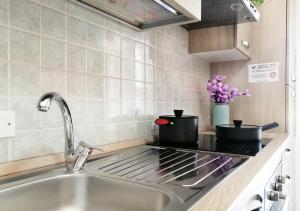 un lavello da cucina con due pentole sul fornello di Holihome_Open House FRN ad Alba Adriatica