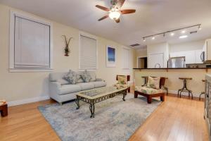 a living room with a couch and a coffee table at The Mesa House-Close to Duval! in Key West