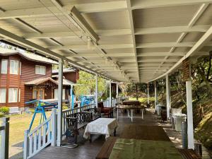 A balcony or terrace at Happy Feet Homestay