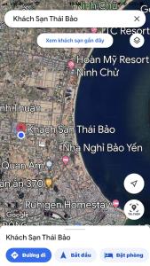 a screenshot of a cell phone with a map at Hotel thái bảo in Thôn Mỹ Phước