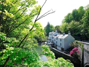 a view of a house and a river with trees at Waterside - Luxury Menai Bridge Holiday Home - 4 Bed 4 Bath in Menai Bridge