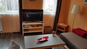 Televízia a/alebo spoločenská miestnosť v ubytovaní Zafír Sziget Apartman