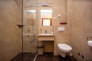 a bathroom with a toilet and a sink and a shower at Villa Ipera in Budva