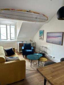 Zona de estar de Superbe appartement plein centre de Biarritz