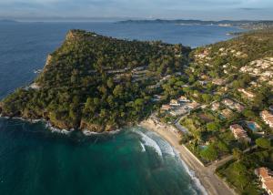 an aerial view of a island in the ocean at Akwabay - Les Villas du Cap in Le Lavandou