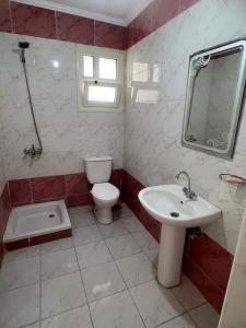 a bathroom with a toilet and a sink at Lasriena Ras Sedr-Family Only in Ras Sedr