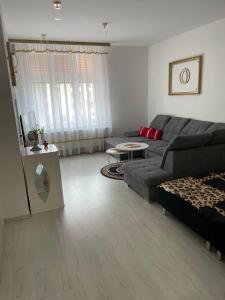 sala de estar con sofá y mesa en Luxury apartmán v centru Ostravy en Moravská Ostrava