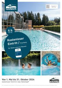 a collage of photos of a swimming pool at Appartement Rianne/Landhaus Almidyll in Seefeld in Tirol