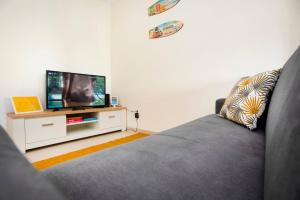 Μια τηλεόραση ή/και κέντρο ψυχαγωγίας στο Borealis Apartment - Nazaré