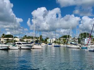 un gruppo di barche attraccate in un porto di Ilet Madras - Trois-Ilets a Les Trois-Îlets