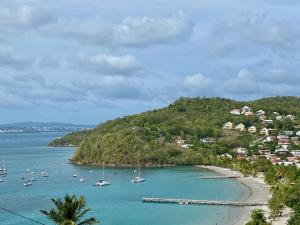 una vista di una spiaggia con barche in acqua di Ilet Madras - Trois-Ilets a Les Trois-Îlets Altre 8 foto