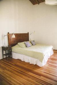sypialnia z łóżkiem z 2 poduszkami w obiekcie Enlace Casa de Huespedes w mieście Lujan de Cuyo