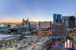 Almennt útsýni yfir borgina Las Vegas eða útsýni yfir borgina eins og það er í sumarhúsinu