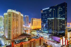 Almennt útsýni yfir borgina Las Vegas eða útsýni yfir borgina eins og það er í sumarhúsinu