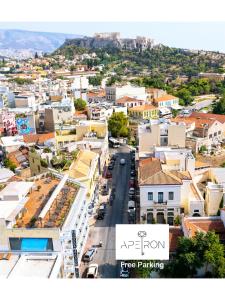 an aerial view of a city with buildings at Apeiron Acropolis Suites in Athens