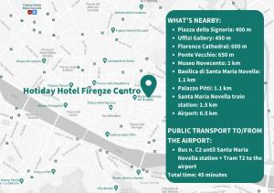 a map of the holiday hotel fire centre at HOTIDAY Hotel Firenze Centro in Florence