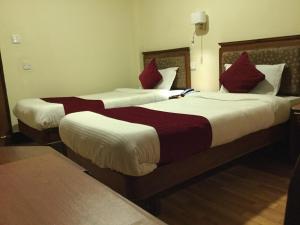 Uma cama ou camas num quarto em Trekkers Home