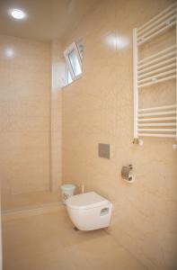 a bathroom with a white toilet and a shower at Chakvi Lux House in Chakvi +42 photos