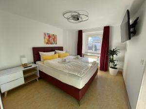 Posteľ alebo postele v izbe v ubytovaní Littehof - Ferienwohnungen in der Oberlausitz