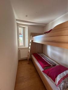 a bedroom with a bunk bed with a ladder at Wallner am See in St. Wolfgang