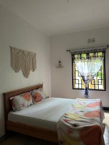 a bedroom with a bed and a window at Green Living Apartment in Nkoanrua