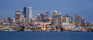 General view ng Seattle o city view na kinunan mula sa hotel