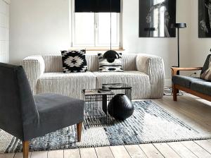 - un salon avec un canapé et une chaise dans l'établissement Design Apartments "Hier war Goethe nie", à Weimar
