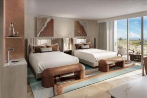 a rendering of a bedroom with two beds at Salterra, a Luxury Collection Resort & Spa, Turks & Caicos  in Cockburn Harbour