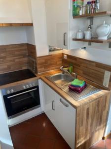 Kuchyň nebo kuchyňský kout v ubytování Landhaus up de Warft - Friesenrose