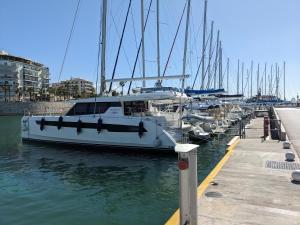 a group of boats docked in a harbor at Harbor View Haven in Piraeus