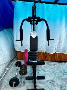 a camera on a tripod in a tent at Cabin in the Mountains - Chalet in Ibagué