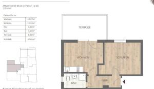El plano del piso de ABM 2-Zimmer Premium Suite 38