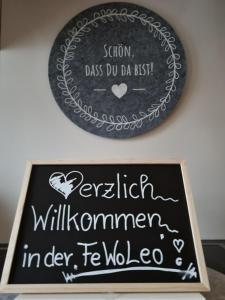 a chalkboard sign with a sign for a wedding at Ferienwohnung für 2 Personen 70 m in Eschwege in Eschwege