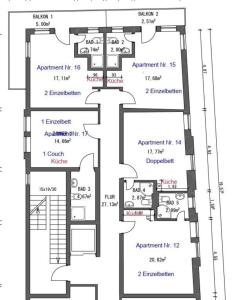 a floor plan of a building at 17 Apartments und 2 Suiten in Zwingenberg