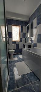 特爾古日烏的住宿－Harmony House，带浴缸、卫生间和盥洗盆的浴室