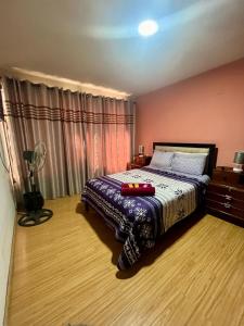 sypialnia z łóżkiem w pokoju w obiekcie Alojamiento El Hogar Casa completa - Prado - Centro Cbba w mieście Cochabamba