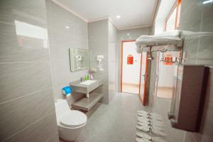 uma casa de banho com um WC e um lavatório em TRANG AN LUXURY HOMESTAY em Nguyên Ngoại