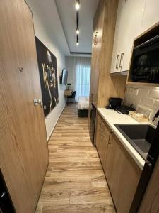 Kuchyň nebo kuchyňský kout v ubytování Ethra Suite 4
