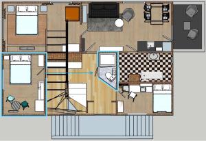 Floor plan ng Pokój dla dwojga w zacisznej części Sopotu z łazienką wspólną dla dwóch pokoi