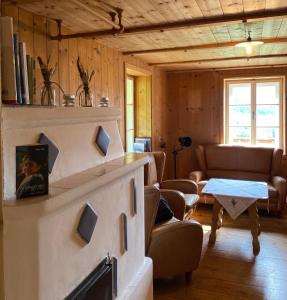 Χώρος καθιστικού στο Farmhouse with a stunning view over the dolomites