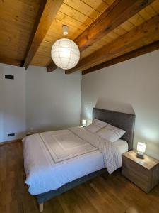 Posteľ alebo postele v izbe v ubytovaní Petite maison de village située entre lacs, cascades et montagnes