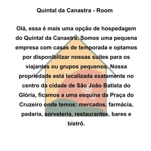 uno screenshot di uno screenshot di un cellulare di una lista di comandi di Quintal da Canastra - Room a São João Batista do Glória