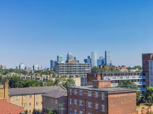 a view of a city with buildings in the background at Luxury Spacious Flat in Whitechapel in London