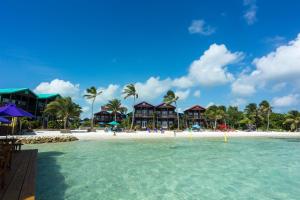 a view of a beach with houses and palm trees at X'tan Ha- The Waterfront in San Pedro